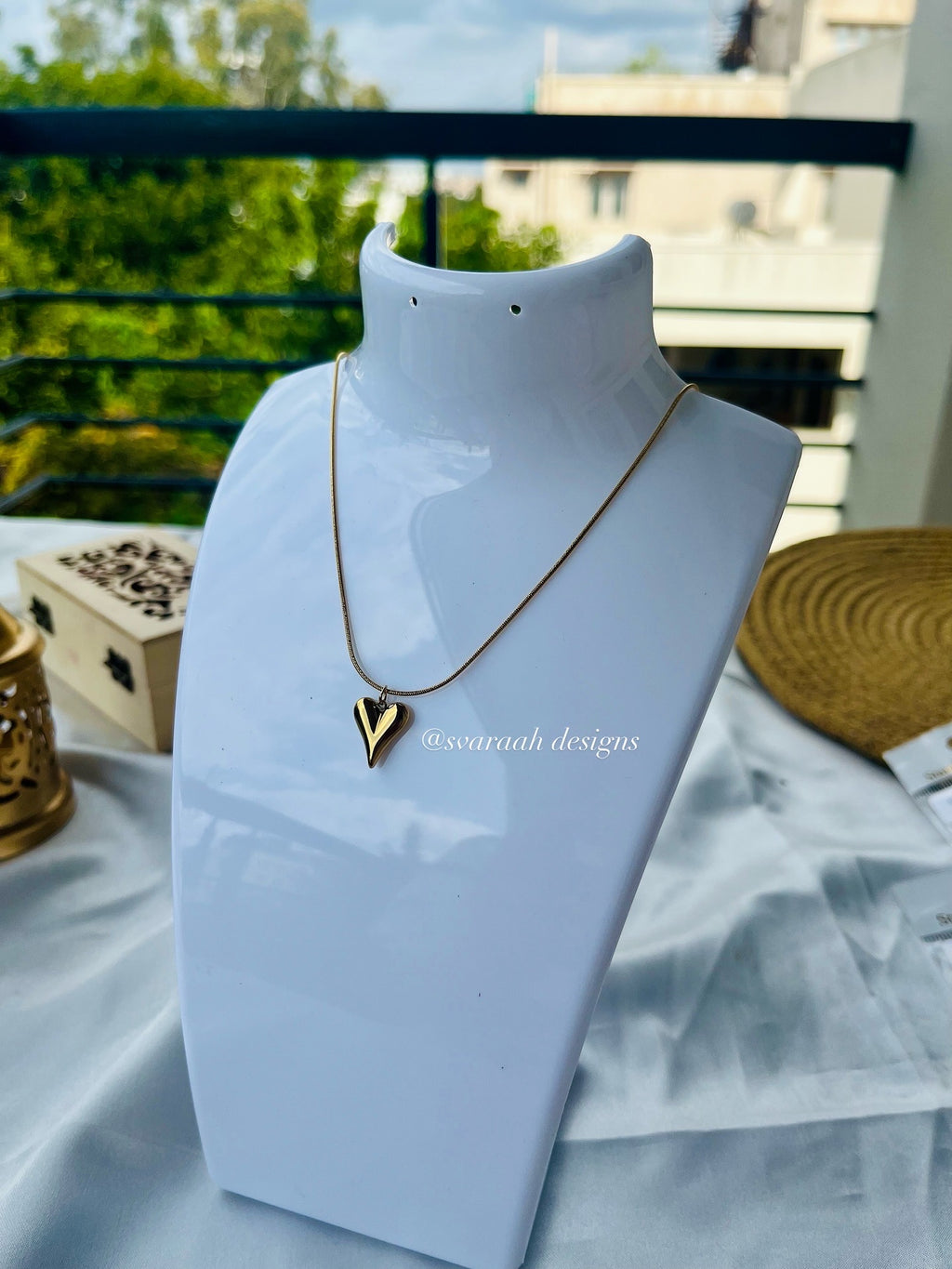 Golden Whispers Heart Necklace