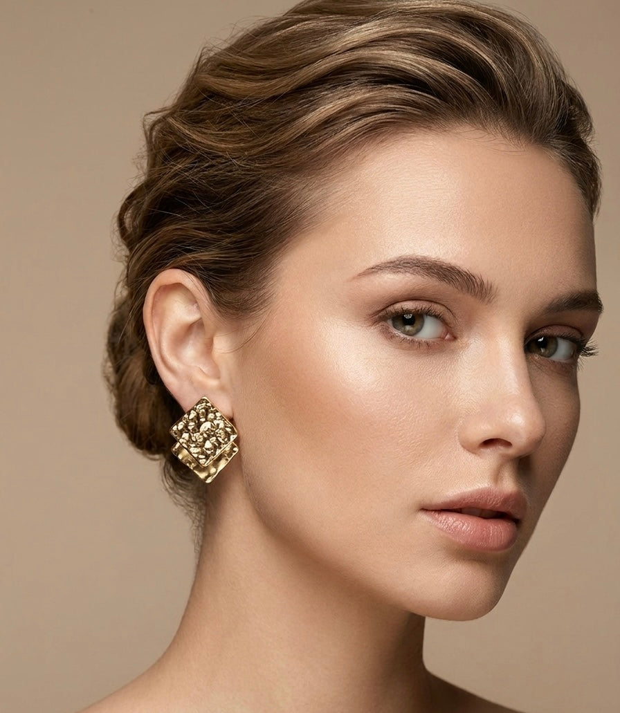 Gilded Layered Earrings