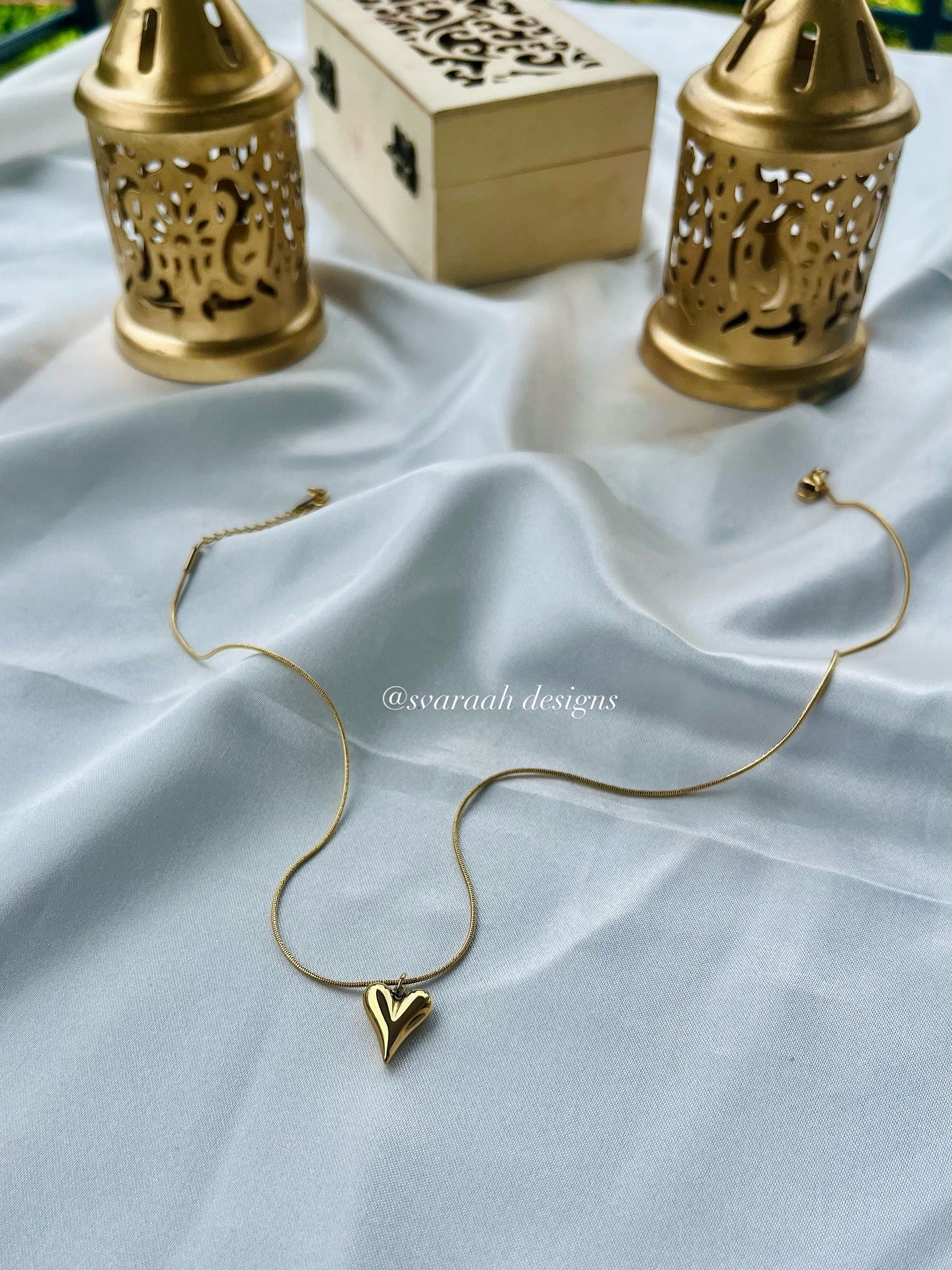 Golden Whispers Heart Necklace