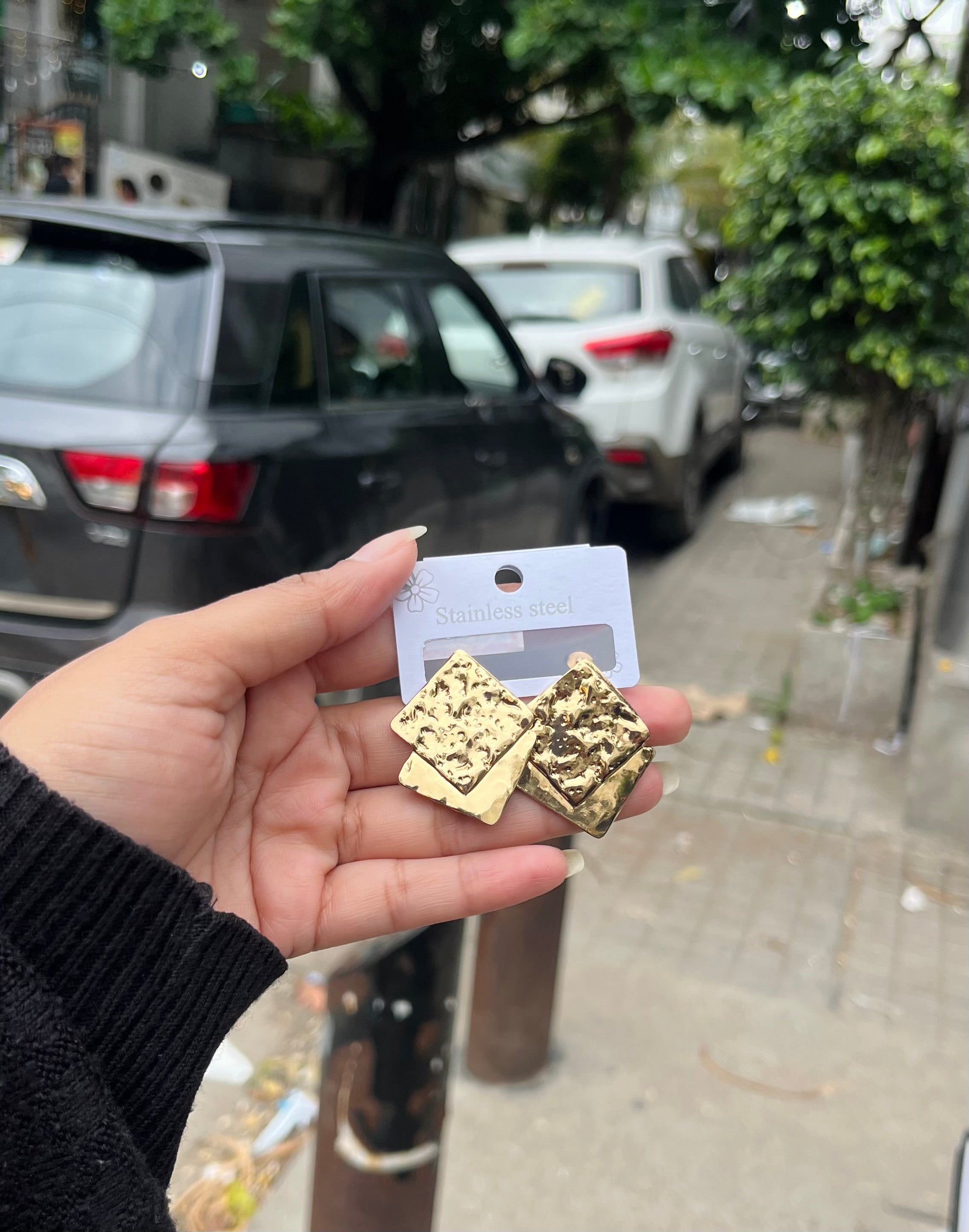 Gilded Layered Earrings