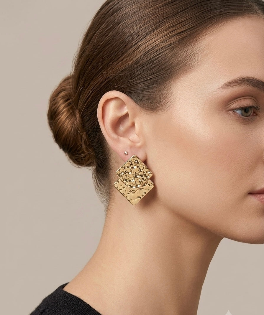 Gilded Layered Earrings
