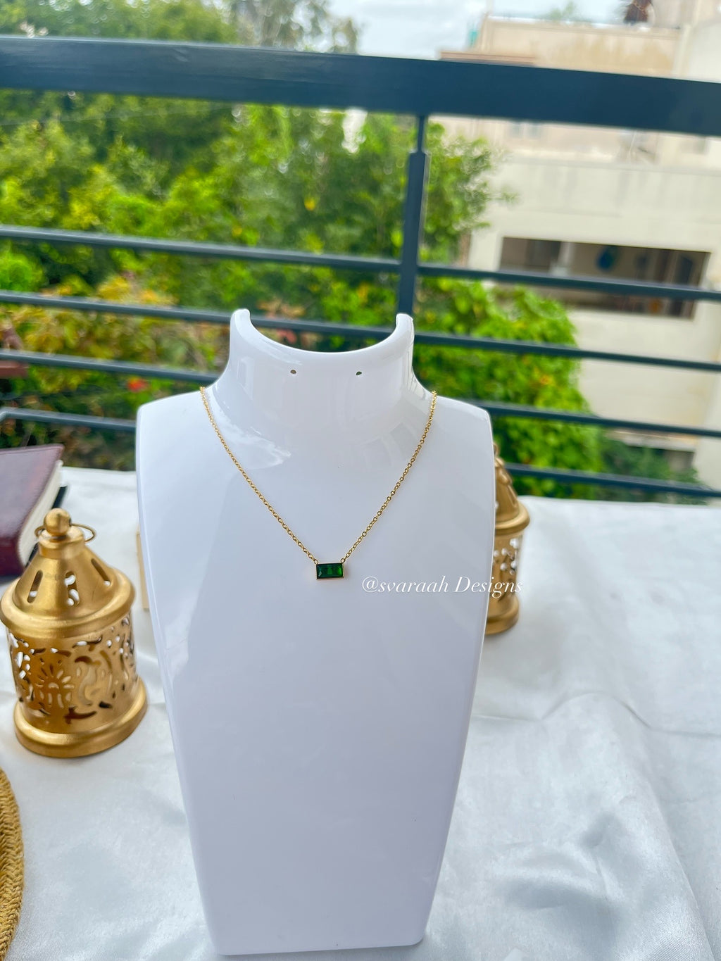 Jade Line Necklace💚