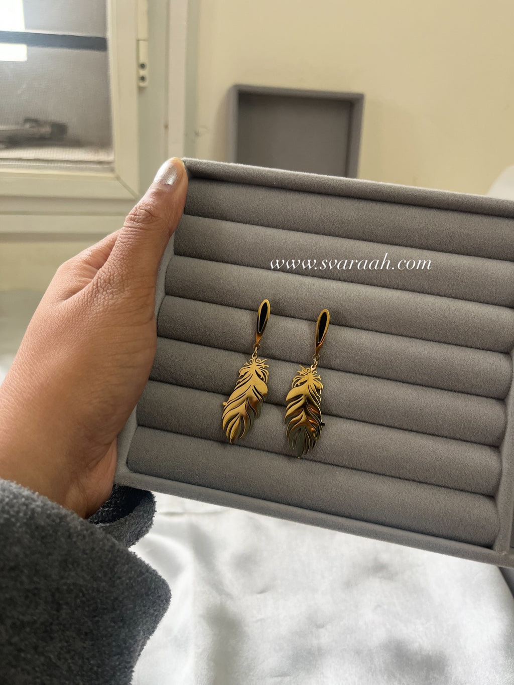 Golden Featherfall Earrings