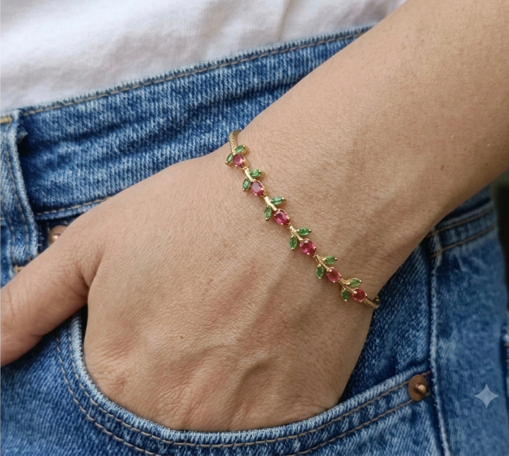 Pink Tulip Kada Bangle