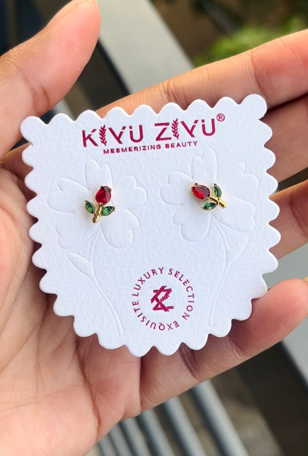 Red Tulip Earrings