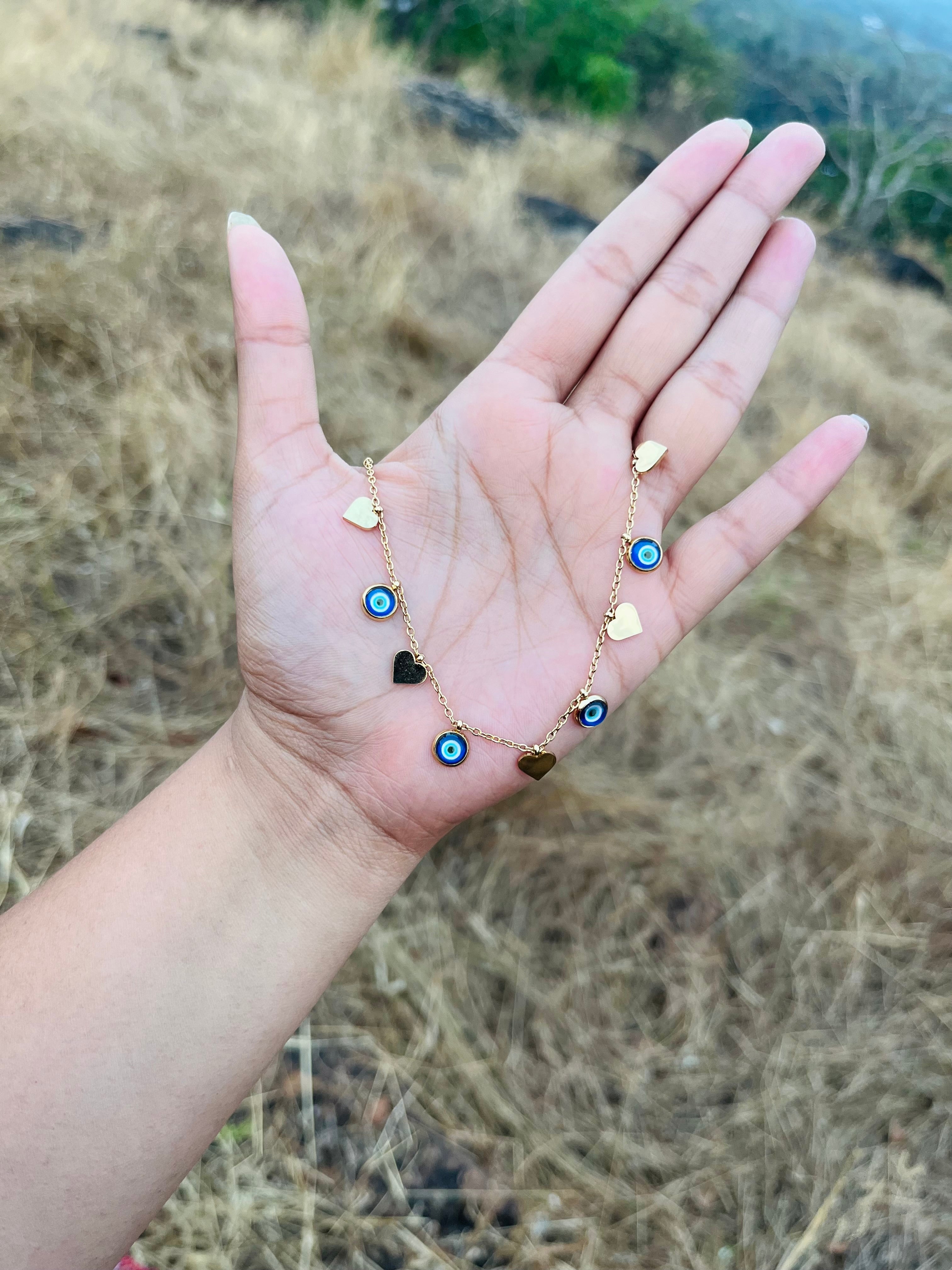 Evil eye charm chain