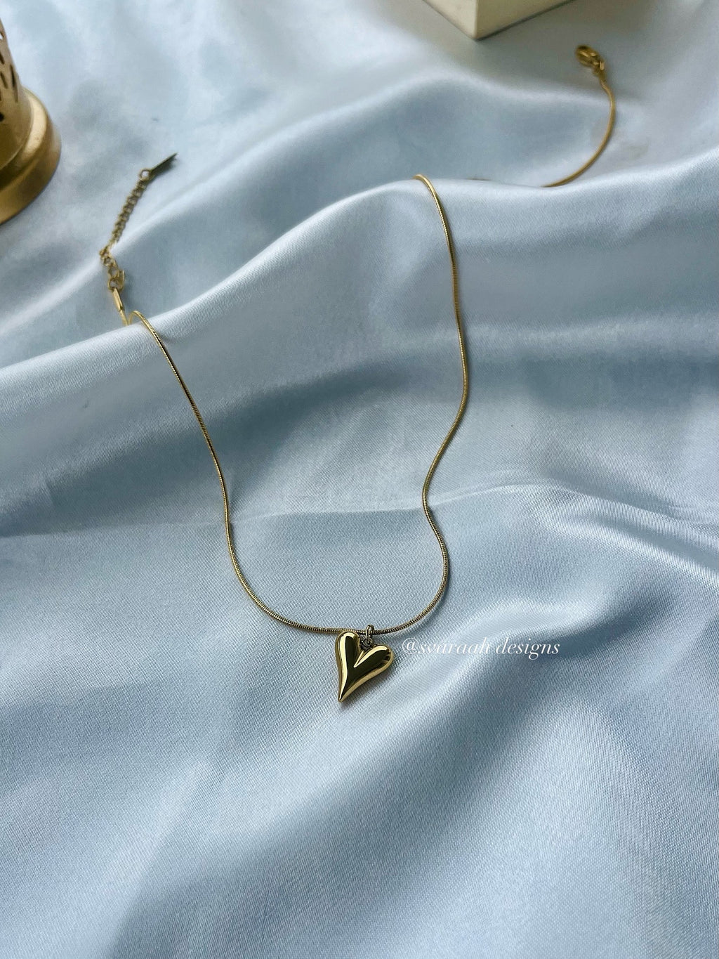 Golden Whispers Heart Necklace
