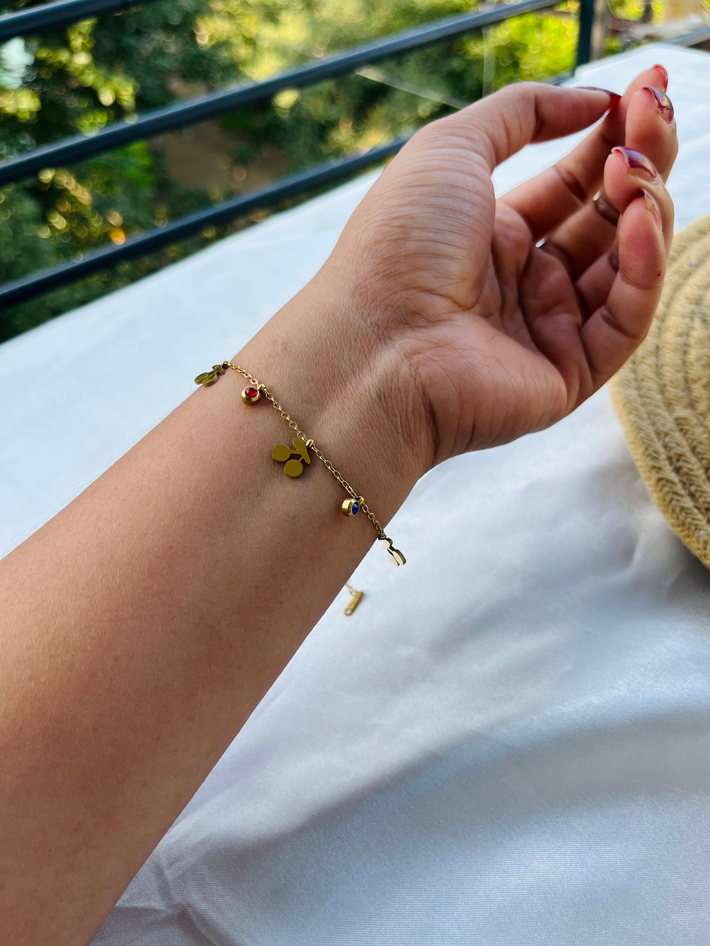 Cherry charm bracelet