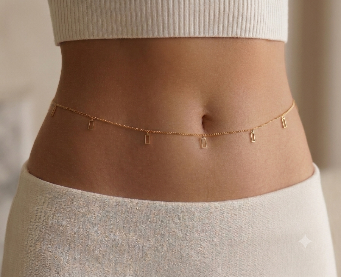 Square Charm Hip Chain