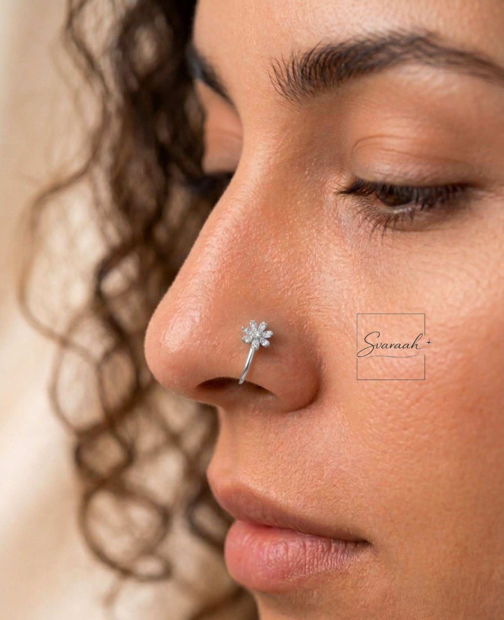 Padma Spark Silver Nose Pin