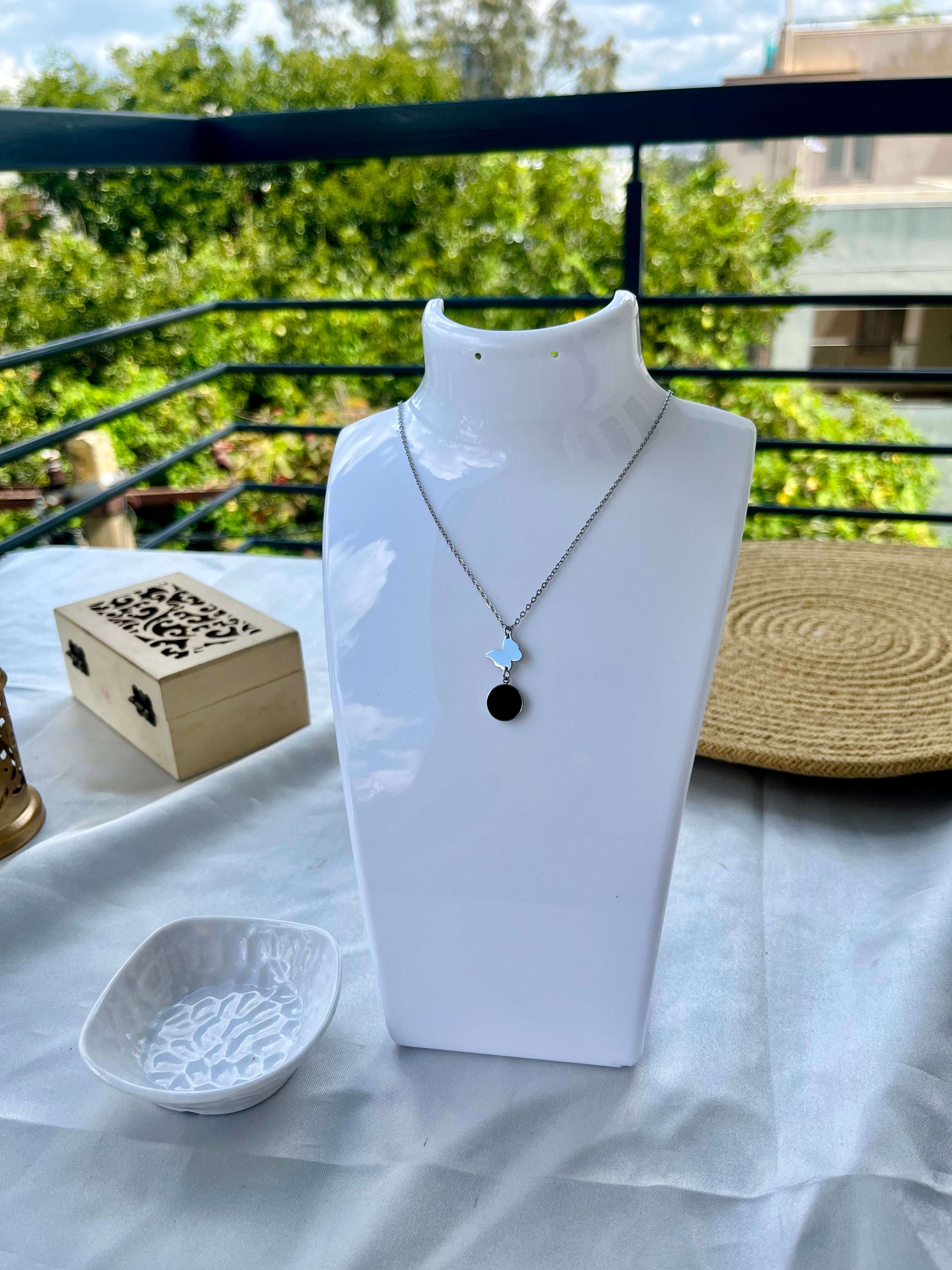 Black Aura Silver Chain