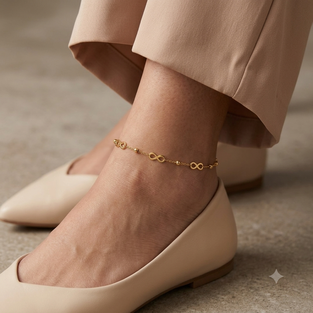 Infinite line anklets (pair)