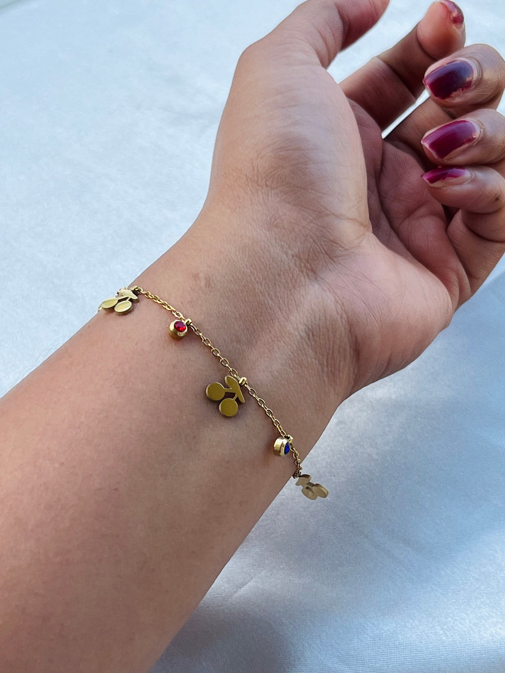 Cherry charm bracelet