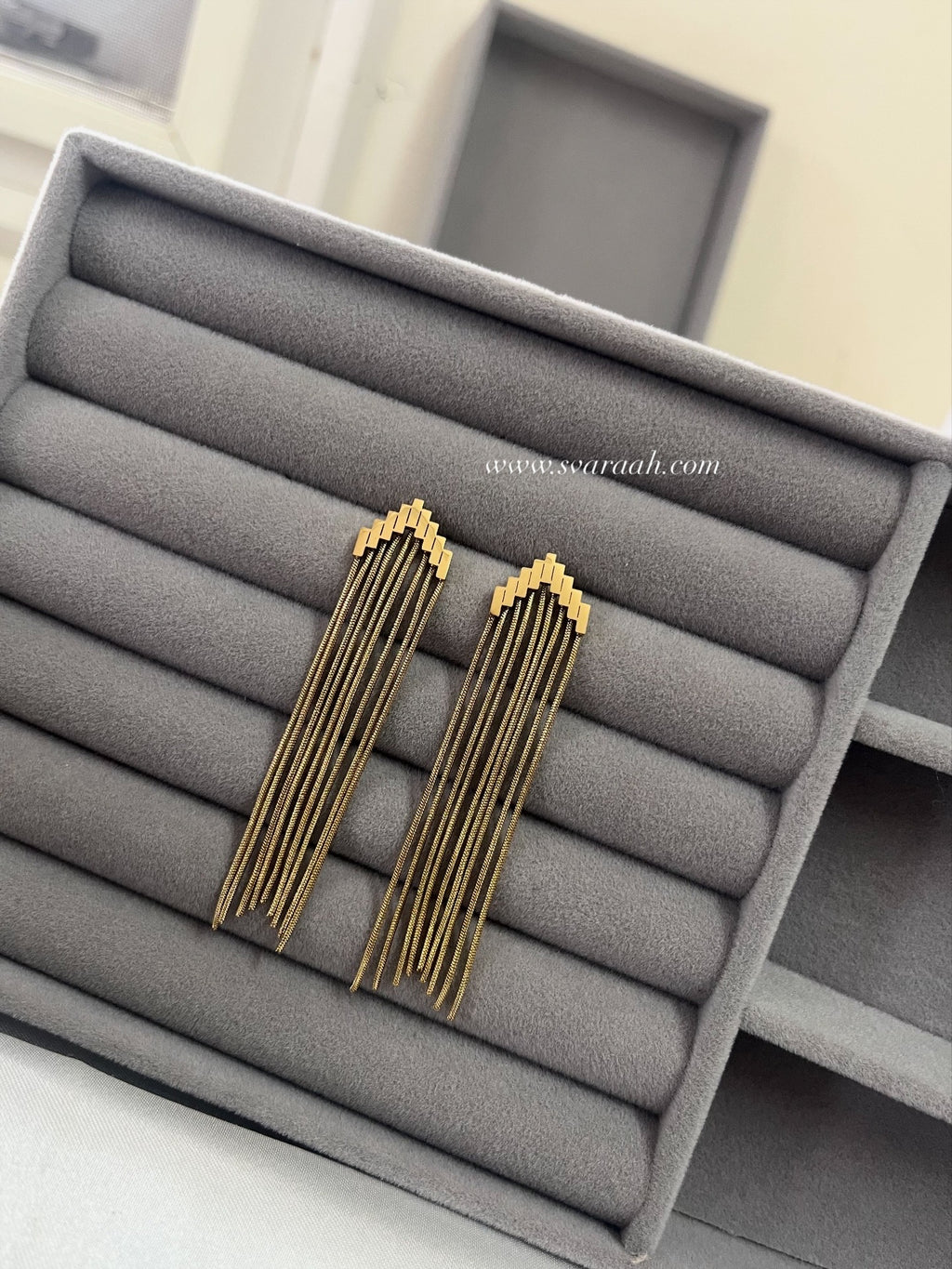 Golden Comet Drop Earrings