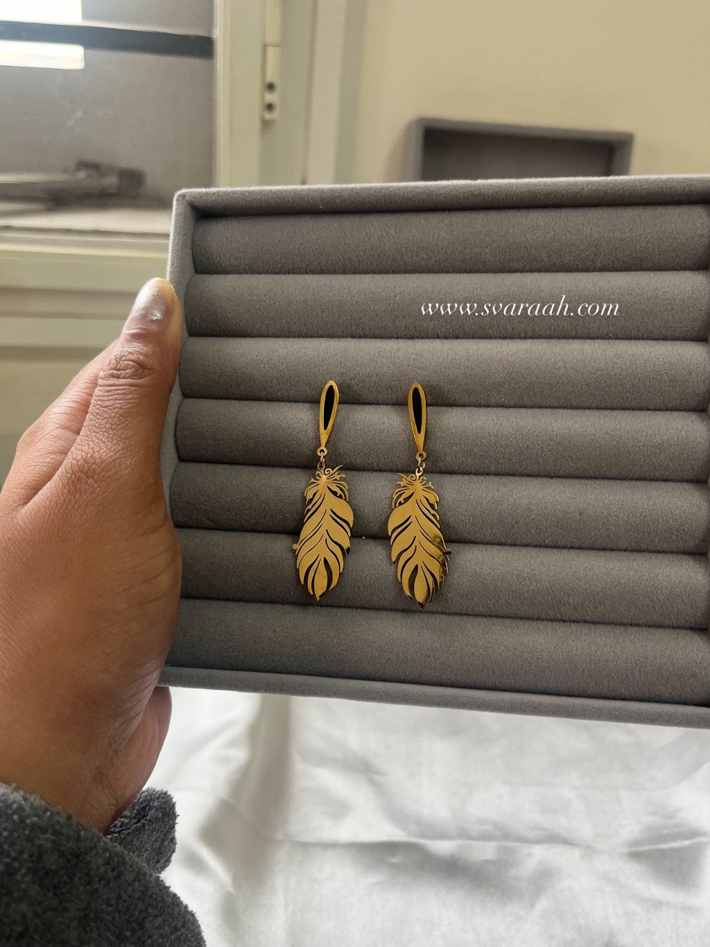Golden Featherfall Earrings
