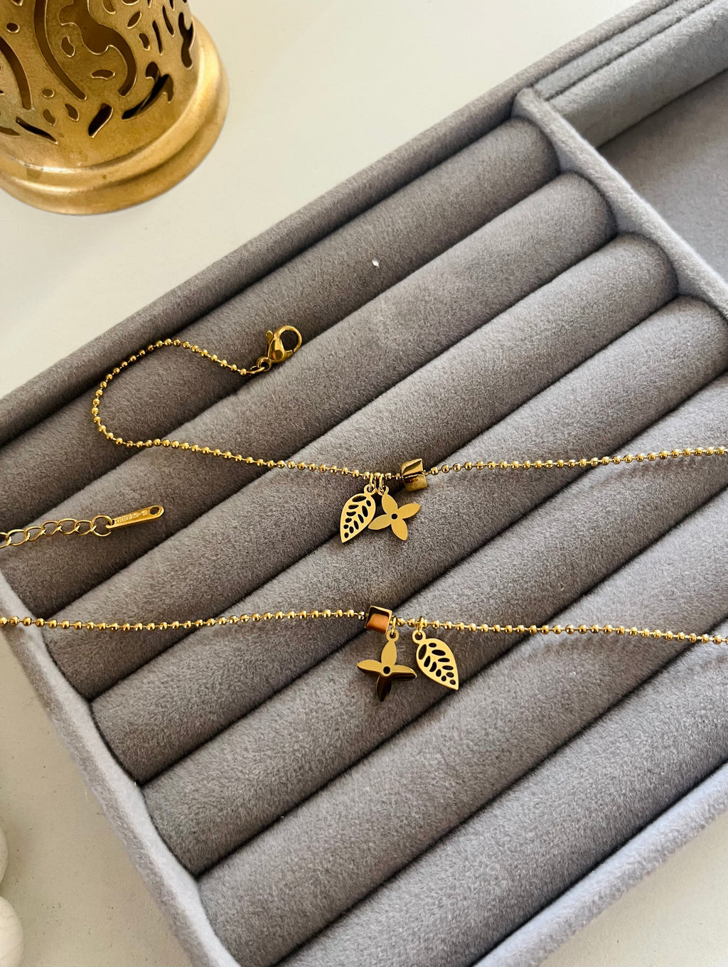 Leafy Bloom Anklets ( Pair )