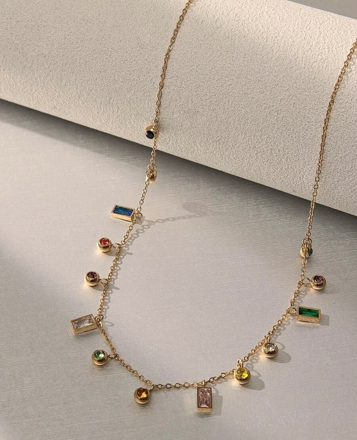 Multicolour Crystal Zirconia Charm
Necklace