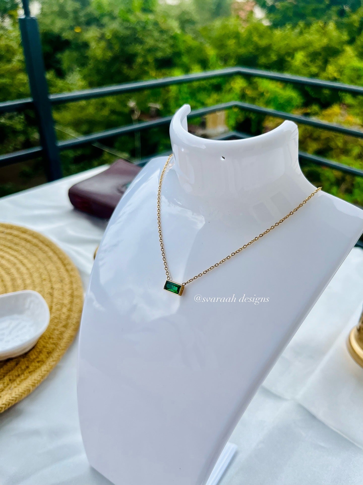 Jade Line Necklace💚