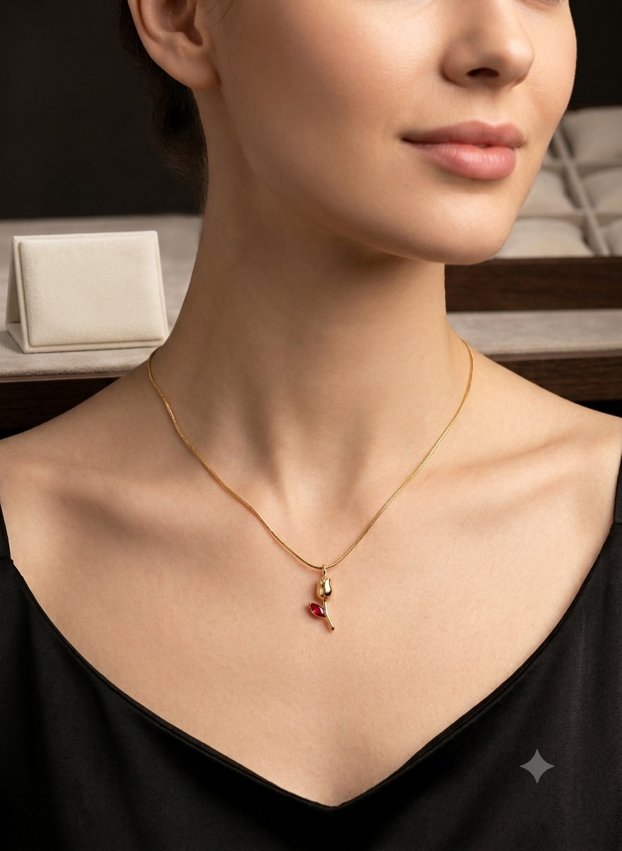 Ruby Rosebud Chain