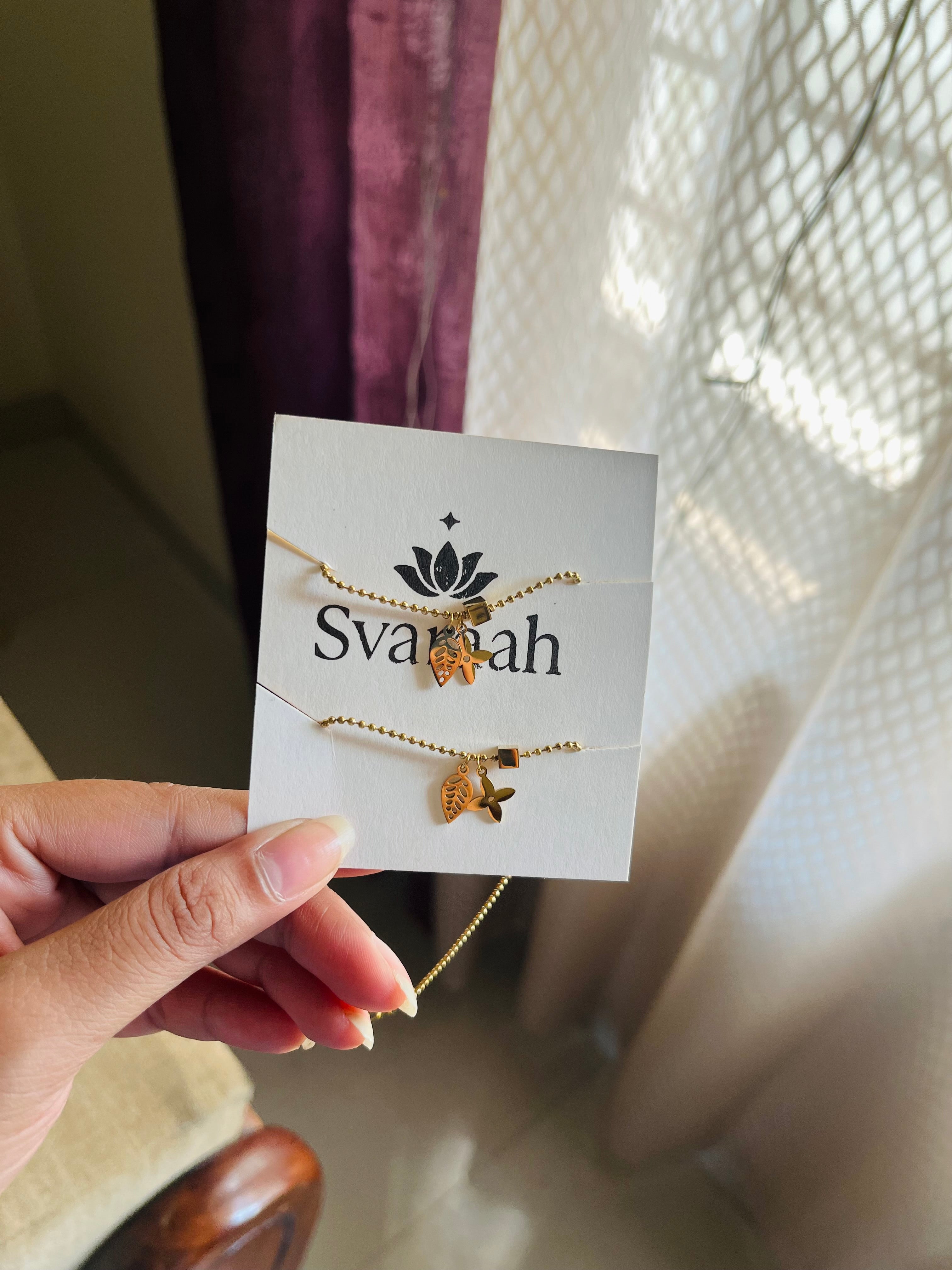 Leafy Bloom Anklets ( Pair )