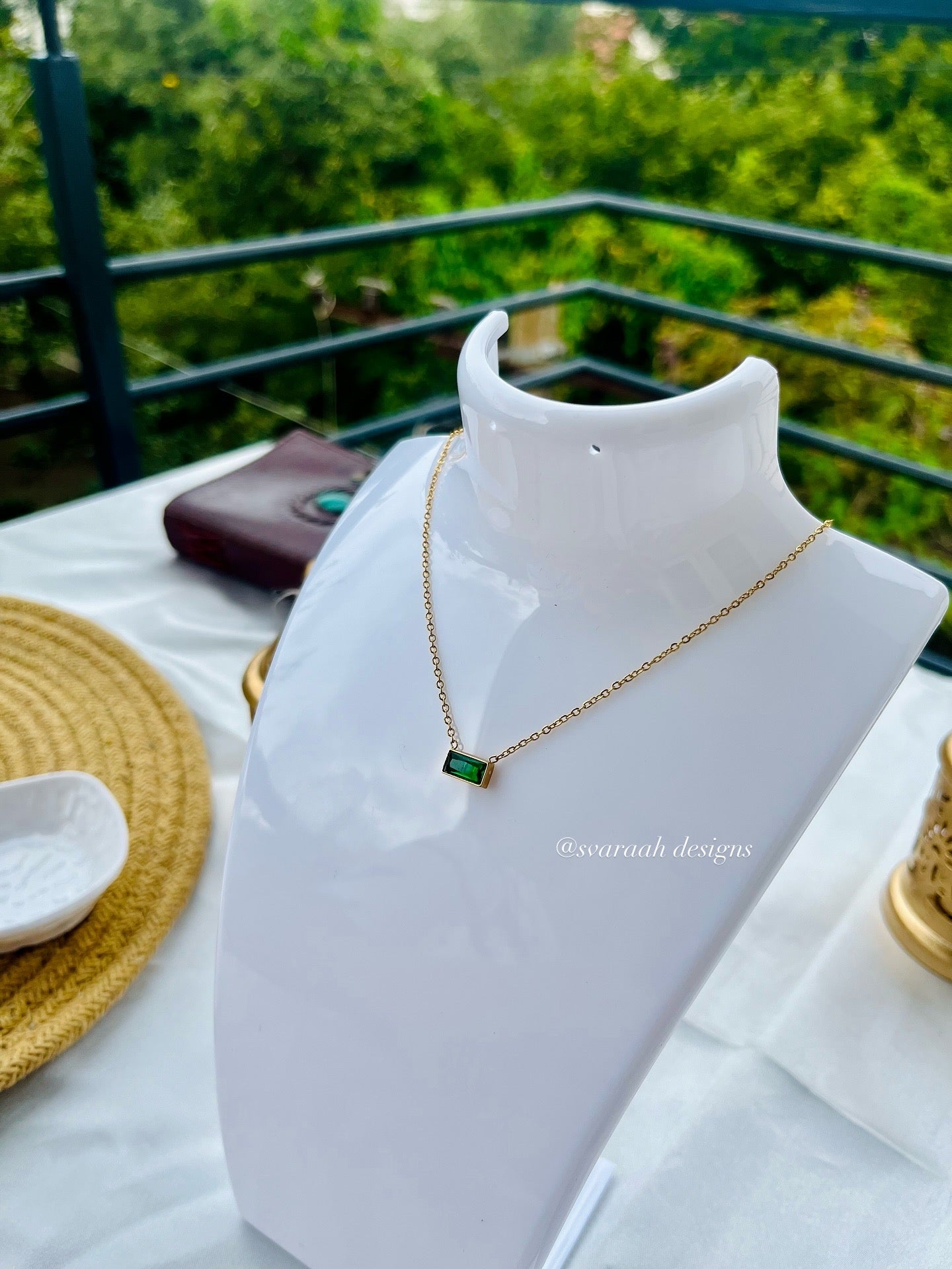 Jade Line Necklace💚