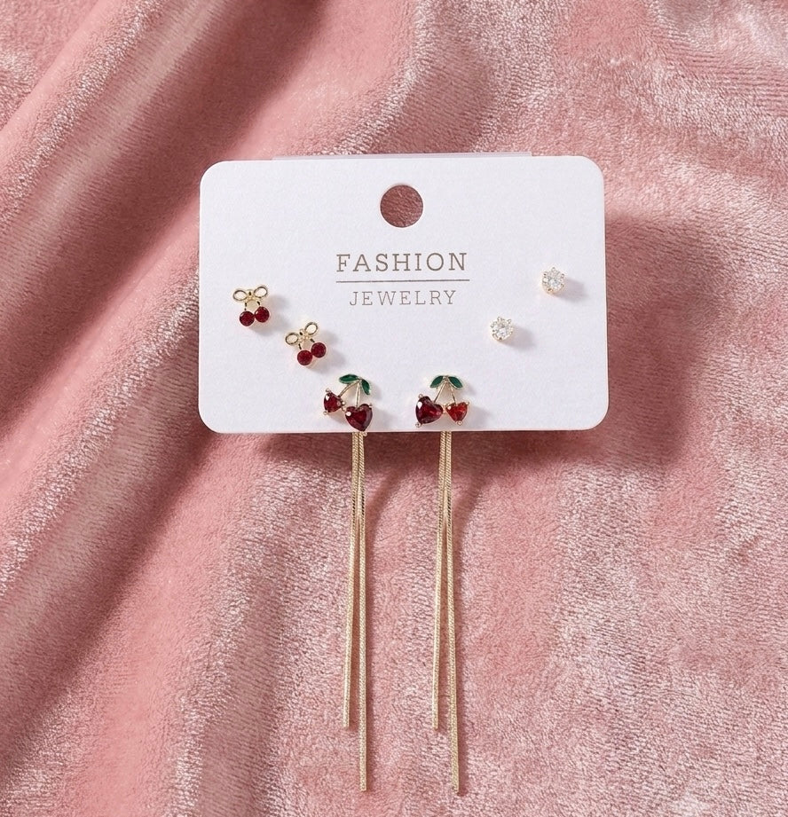 Crimson Cordial earrings Set
