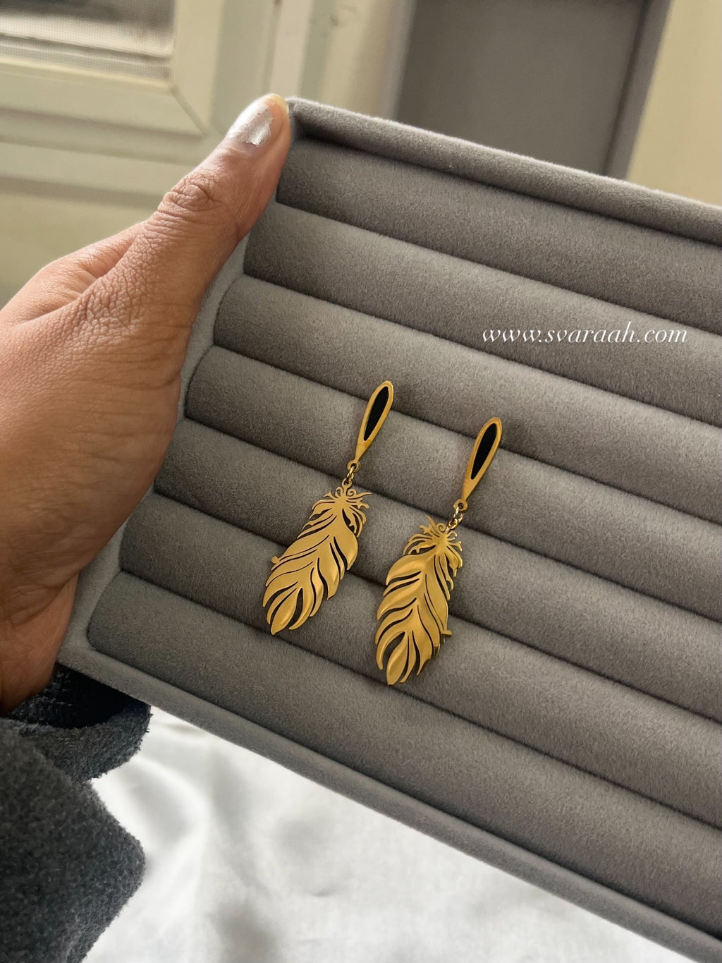 Golden Featherfall Earrings