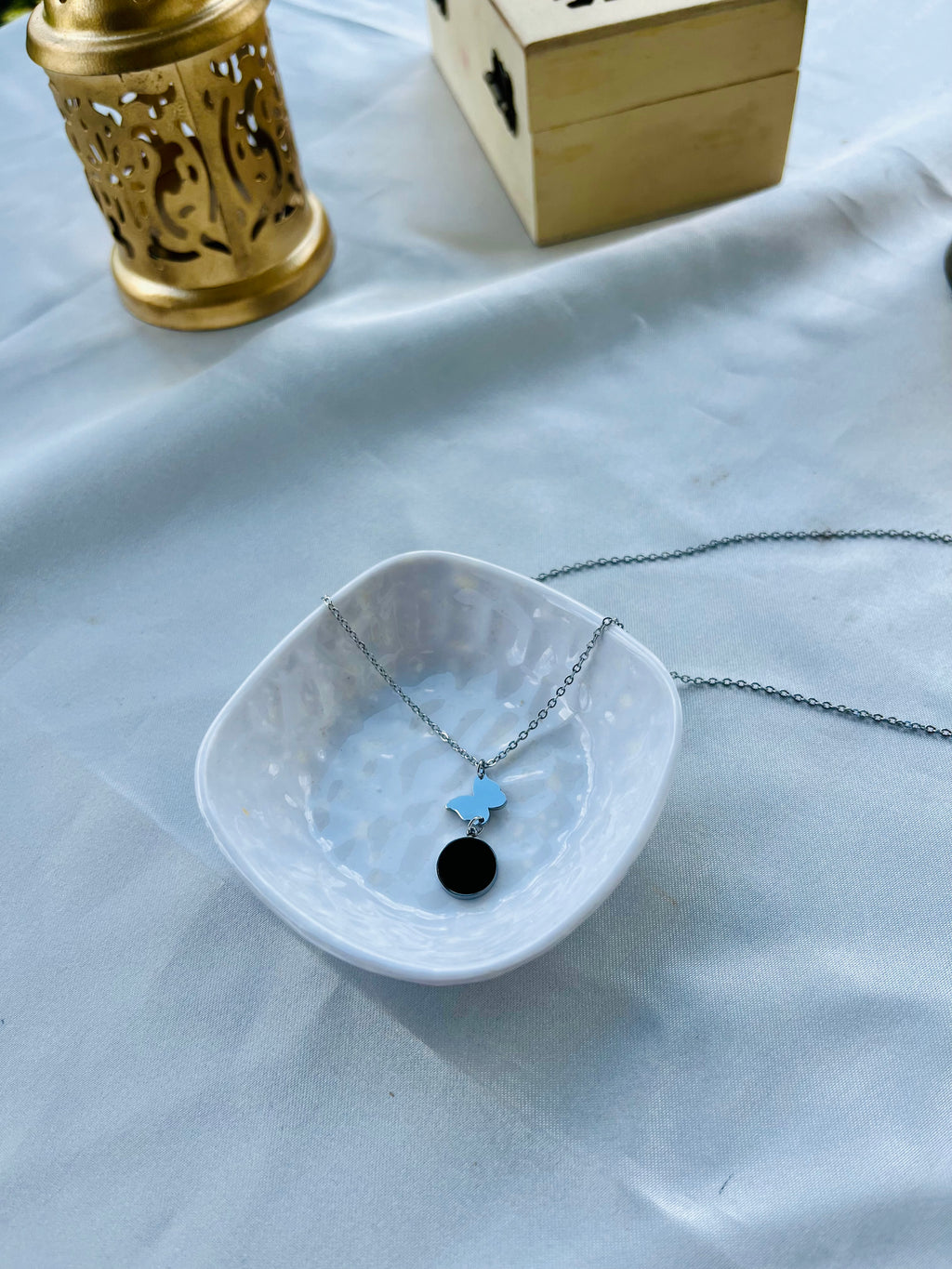 Black Aura Silver Chain