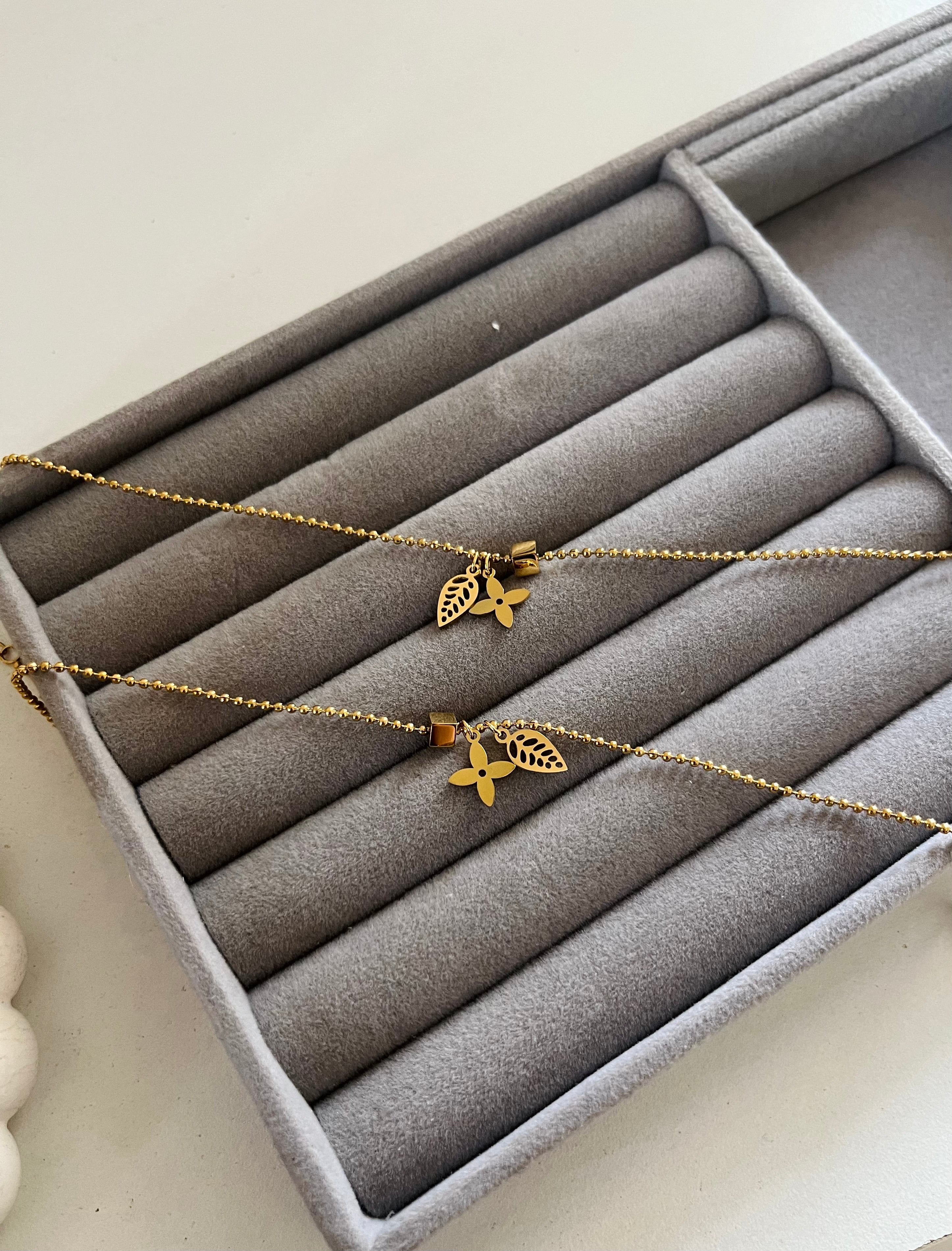 Leafy Bloom Anklets ( Pair )