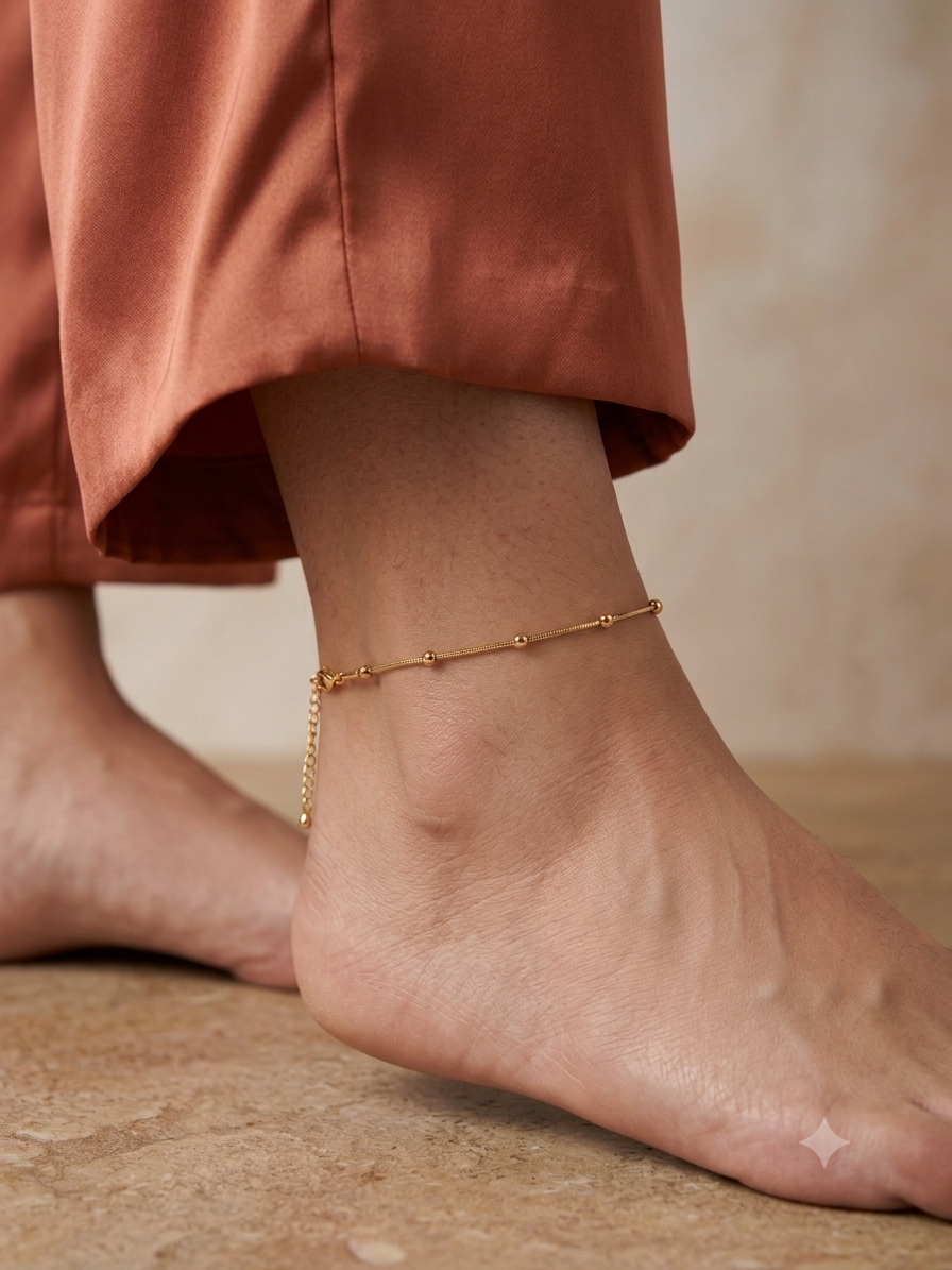 Bead Line Anklets (pair)