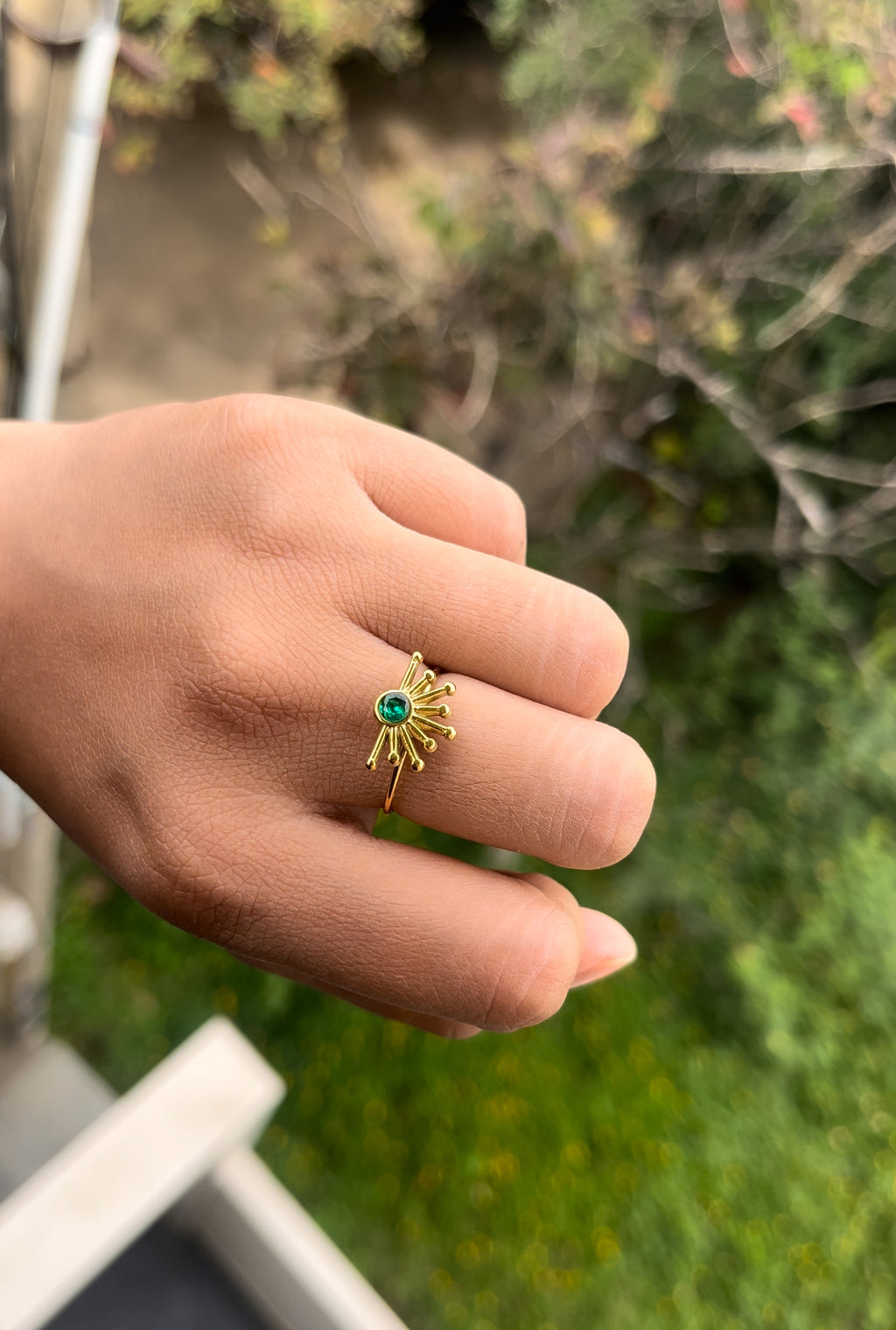 Green Halo Ring