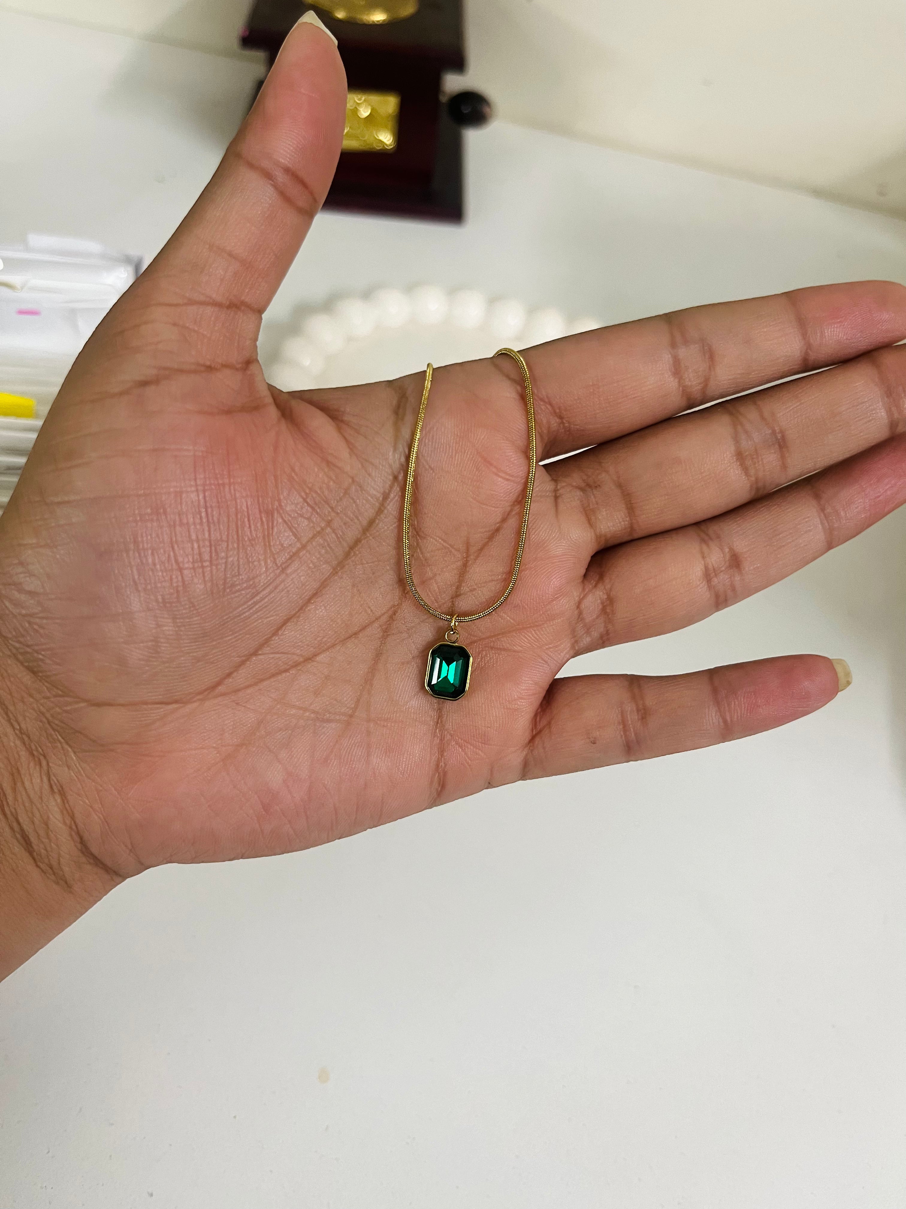 Emerald Drop Chain