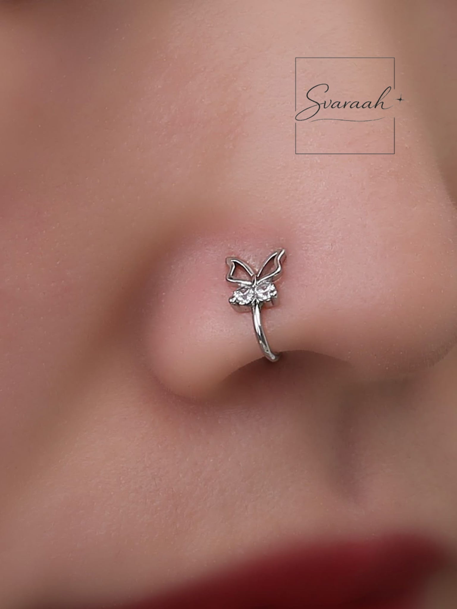 Silver Flutter Nose Pin