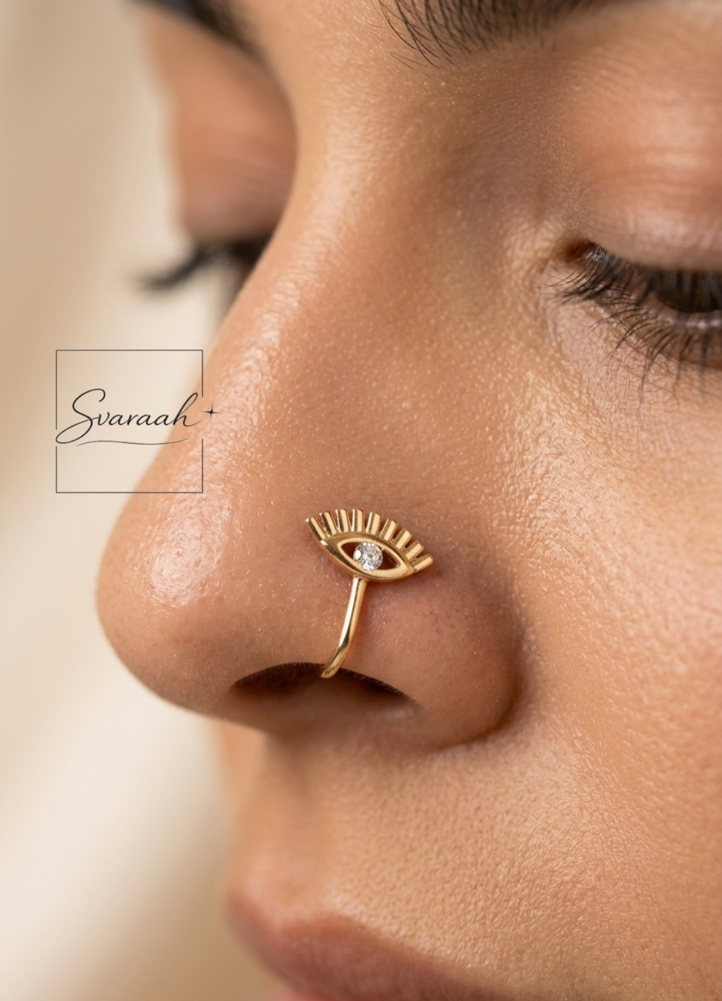Golden EyeLure Nose Pin