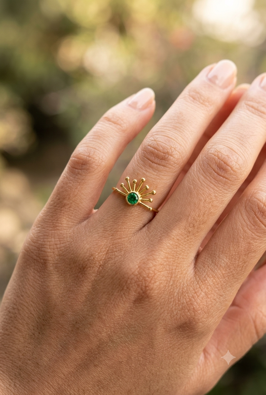 Green Halo Ring