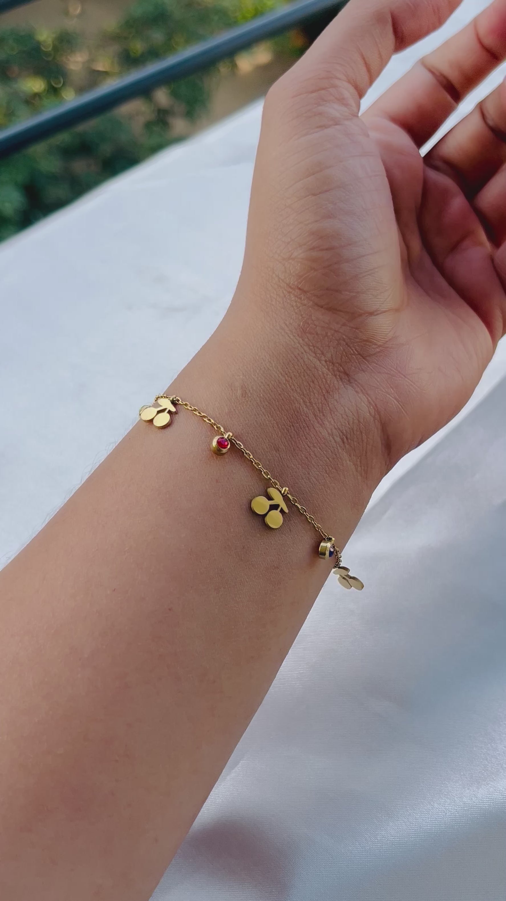 Cherry charm bracelet